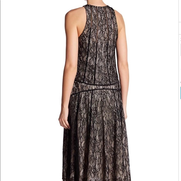 SOLD-HAUTE HIPPIE Sleeveless BlkLace Overlay Dress - Picture 2 of 2